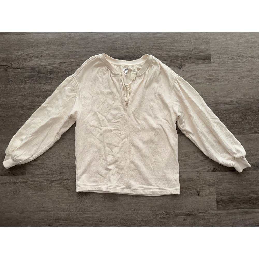 NWT Aerie Women's Cream Oversized Crewneck Sweatshirt, XXS
